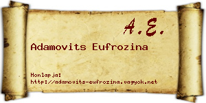 Adamovits Eufrozina névjegykártya