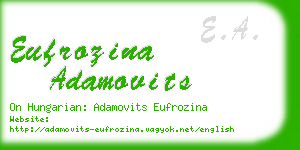 eufrozina adamovits business card